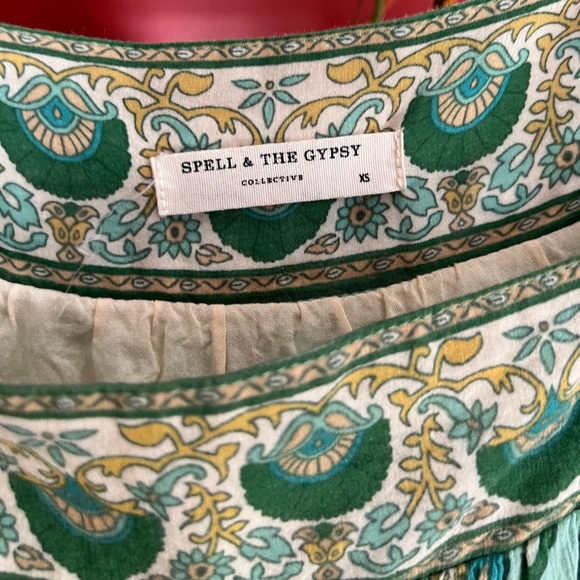 Spell Folk Song Mini Dress/ Tunic in Sage size XS - Picture 3 of 4